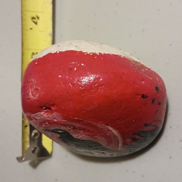 Crow Skull Painted Art Rock Stone Paper Weight #eshopchicago RARE Original - Picture 3 of 6